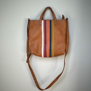 Madewell retro striped leather crossbody bag